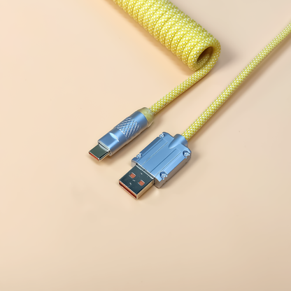 MACARON HANDMADE MECHANICAL KEYBOARD COILED USB-C CABLE