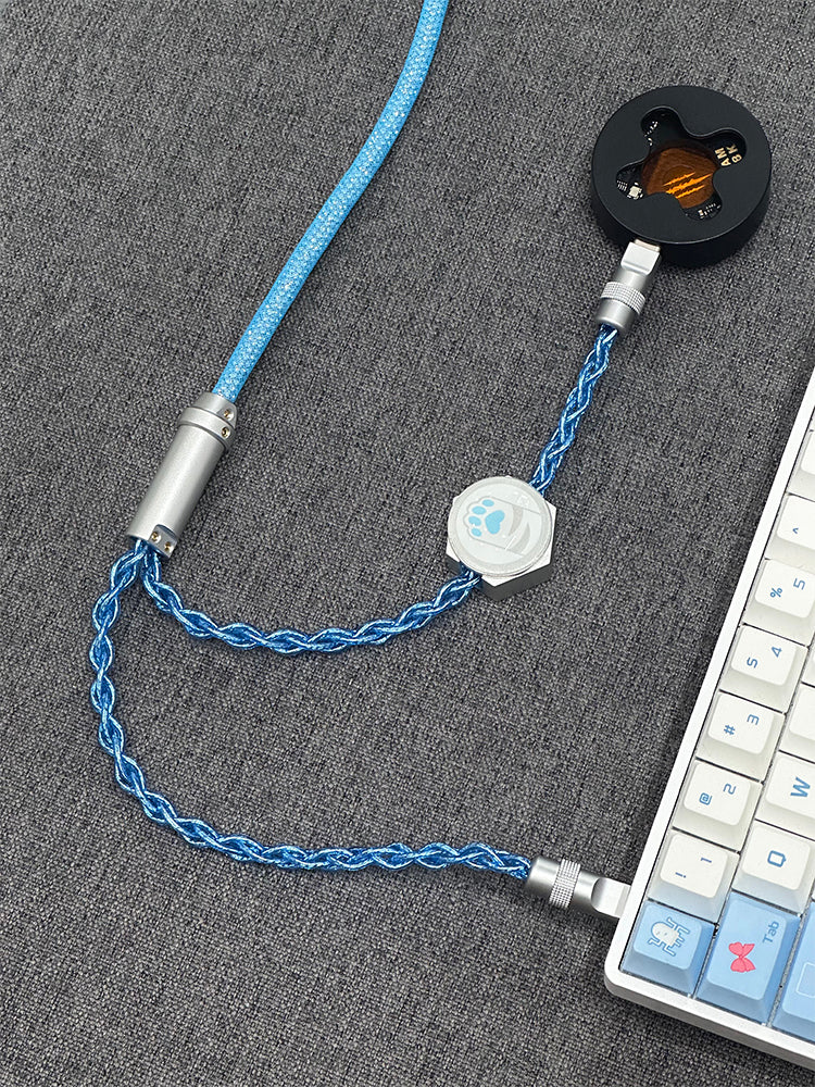 [In Stock] D27 One-to-two dual 8K gaming cable integrated aviation plug cable magnetic switch keyboard cable