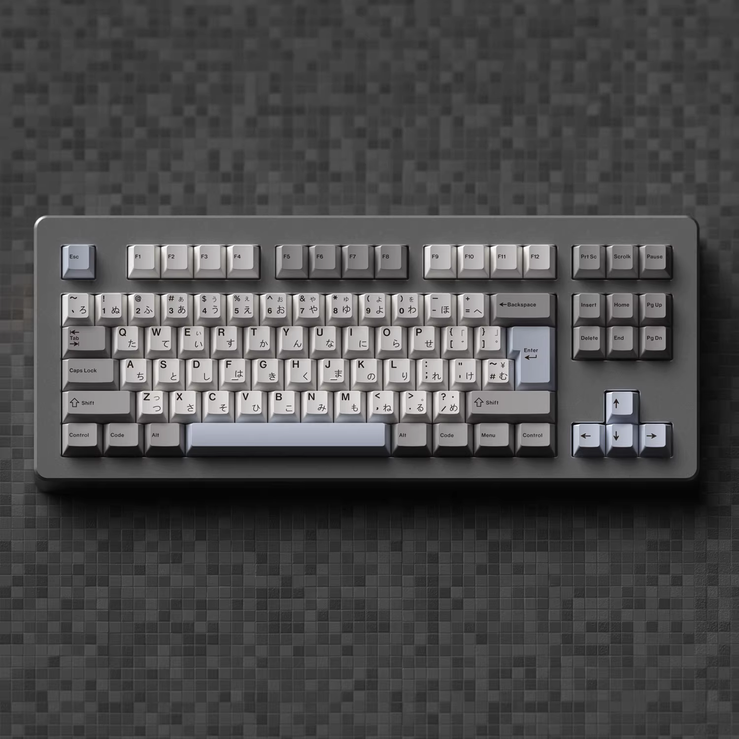 [In Stock] JKDK Light Gray-White Piano Piece PBT Dye Sublimation, Cherry Keycap