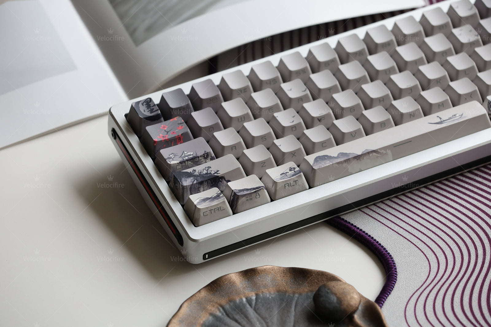 [In Stock] Peach Blossom OEM Profile Dye Sublimation PBT Shine Through Keycaps