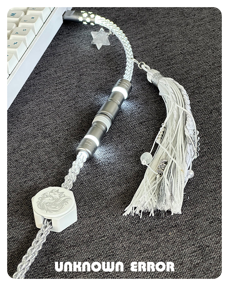 [In Stock] White Fox USB-C RGB Aviator Handmade Coiled Cable