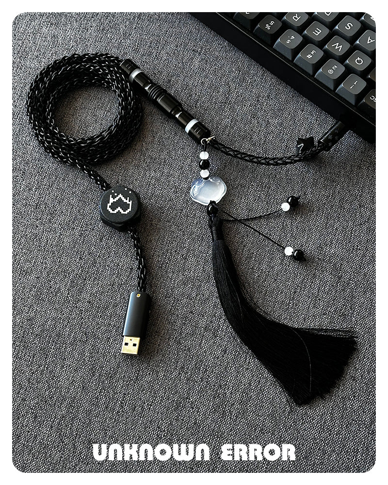 [In Stock] Ink Black USB-C RGB Aviator Handmade Coiled Cable