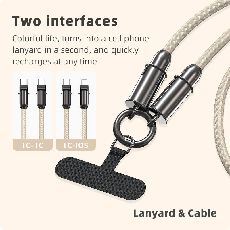 [In Stock] Cell Phone Lanyard Data Portable Charging Cable 2 in 1