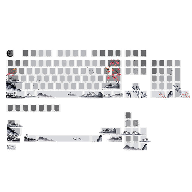 [In Stock] Peach Blossom OEM Profile Dye Sublimation PBT Shine Through Keycaps