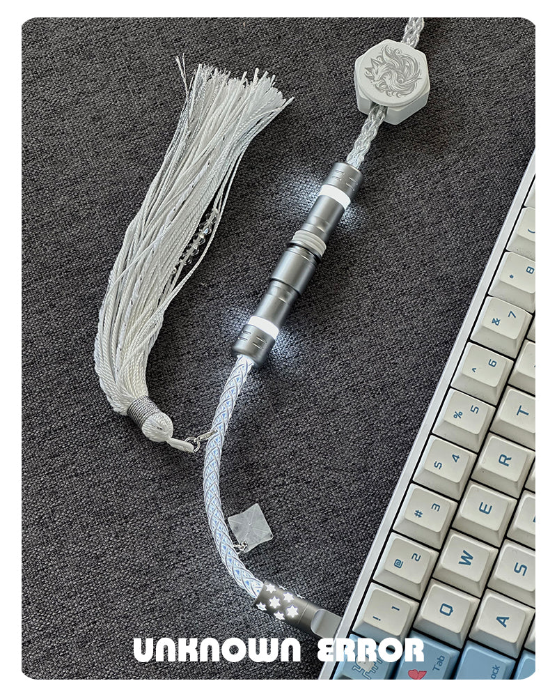 [In Stock] White Fox USB-C RGB Aviator Handmade Coiled Cable