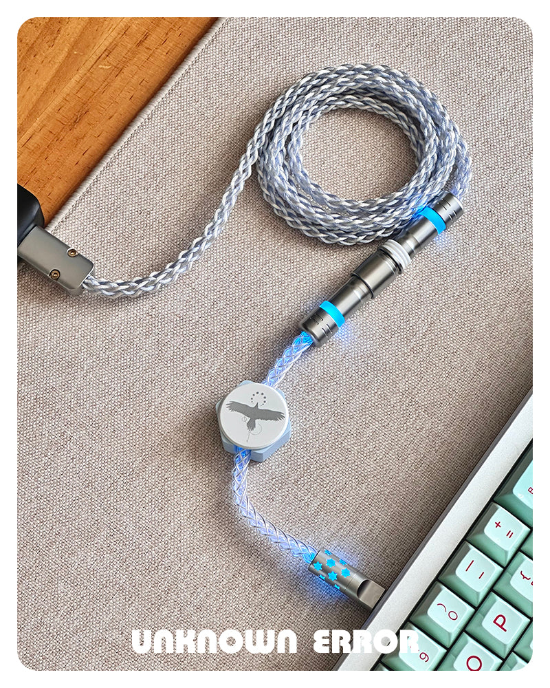 [In Stock] Blue Bird USB-C RGB Aviator Handmade Coiled Cable