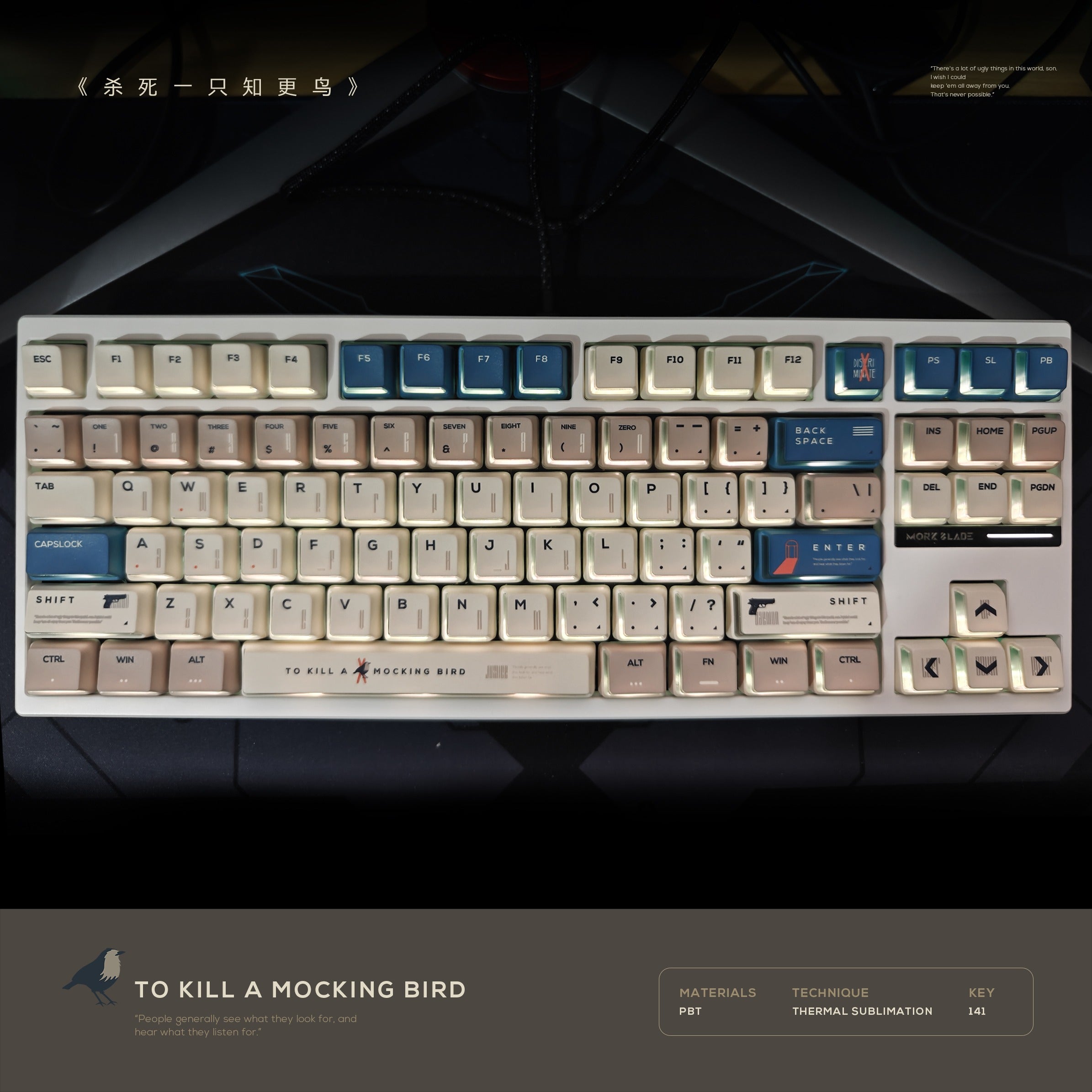 [In Stock] Tp Kill A Mocking Bird Dye Sublimation PBT Cherry Profile  Keycaps