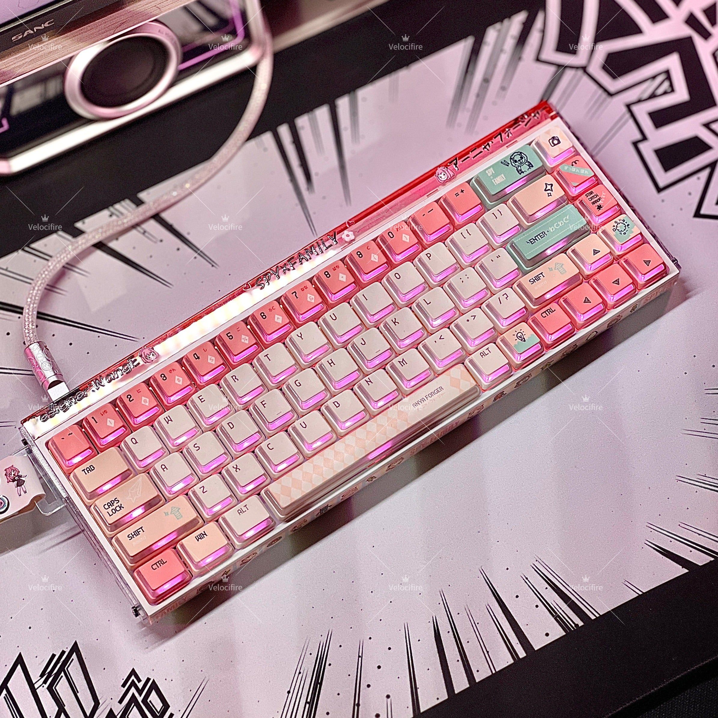 [In Stock] Anya Forger  SPY x FAMILY Cartoon Dye Sublimation PBT Cherry Profile  Keycaps