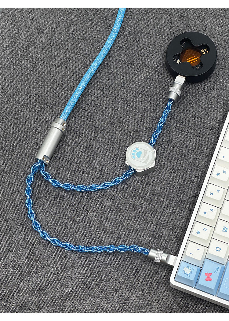 [In Stock] D27 One-to-two dual 8K gaming cable integrated aviation plug cable magnetic switch keyboard cable