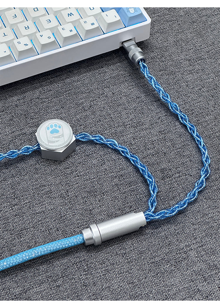 [In Stock] D27 One-to-two dual 8K gaming cable integrated aviation plug cable magnetic switch keyboard cable