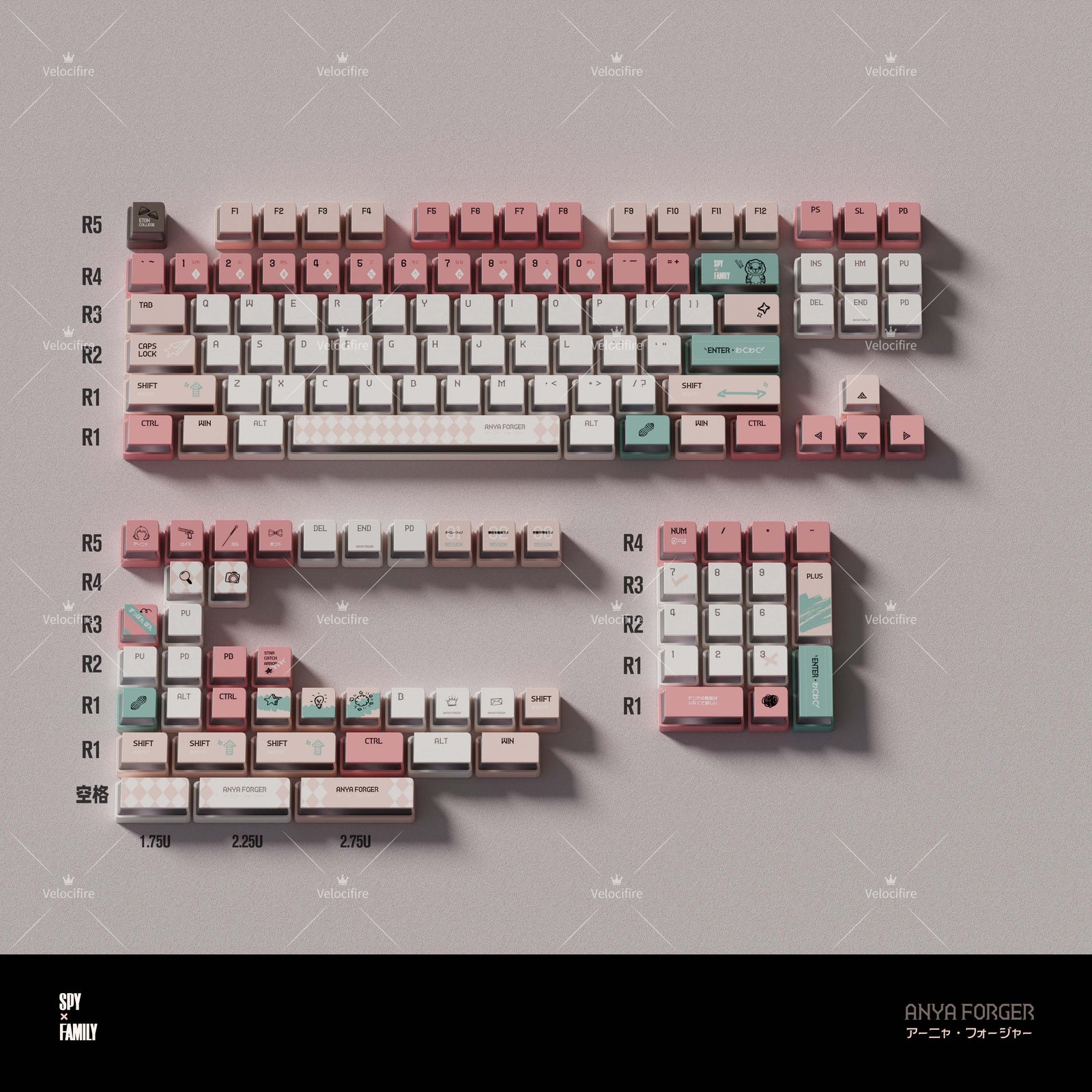 [In Stock] Anya Forger  SPY x FAMILY Cartoon Dye Sublimation PBT Cherry Profile  Keycaps