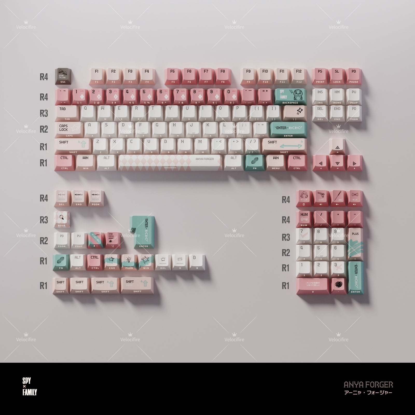 [In Stock] Anya Forger  SPY x FAMILY Cartoon Dye Sublimation PBT Cherry Profile  Keycaps