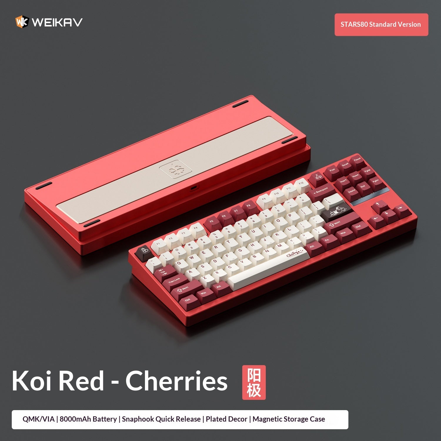 [In Stock] Weikav STARS80 Standard Version Mechanical Keyboard, Aluminum , Tri-mode, Suitable for Office Use, Gaming, and Esports