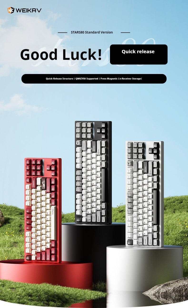 [In Stock] Weikav STARS80 Standard Version Mechanical Keyboard, Aluminum , Tri-mode, Suitable for Office Use, Gaming, and Esports
