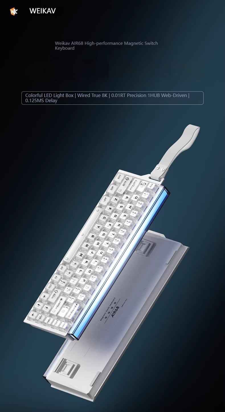 [In Stock] Weikav AIR 68 Magnetic Switch Wired Gaming Keyboard,68% Rapid Trigger Hall Effect Keyboard with Adjustable Actuation HotSwap RGB Snap Tap Hyper-Fast 8K Hz Polling Rate for PC/Mac Gamer