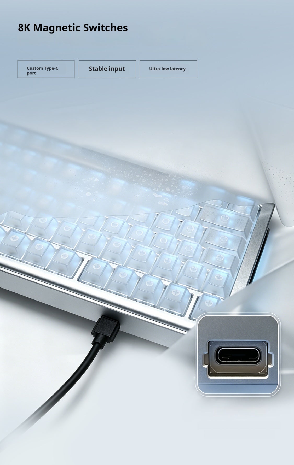 [In-stock ]Bat Knight FLY75 | 75% Aluminum Magnetic Switch Keyboard – Quick Detachable Waterproof Wired Gaming Keyboard