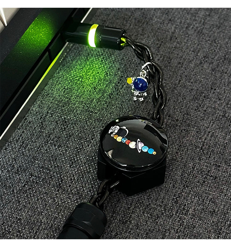 [In Stock] Astronaut Single Crystal Copper Four-Strand Aviation Plug Cable C-Port with Light Data Transmission Cable