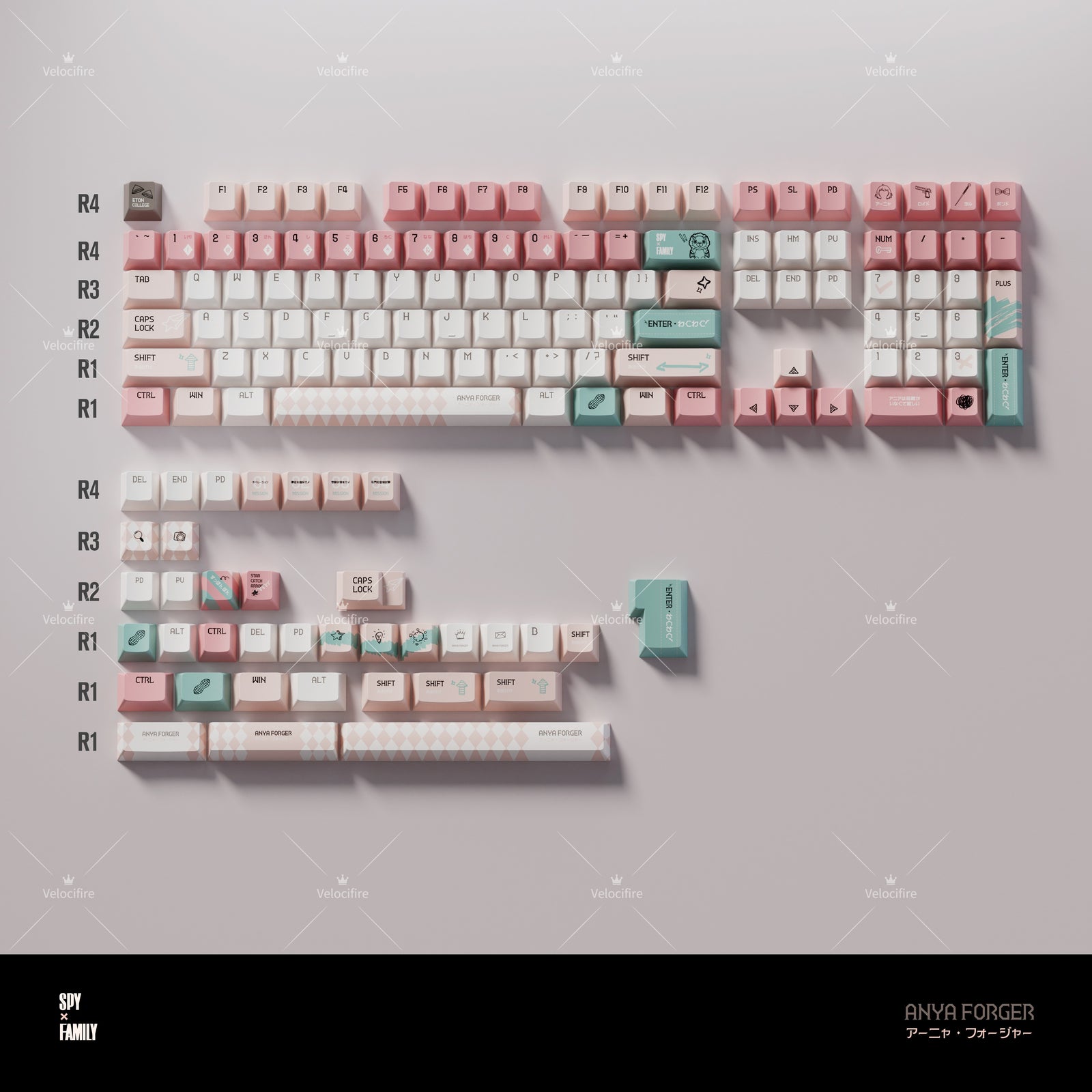 [In Stock] Anya Forger  SPY x FAMILY Cartoon Dye Sublimation PBT Cherry Profile  Keycaps