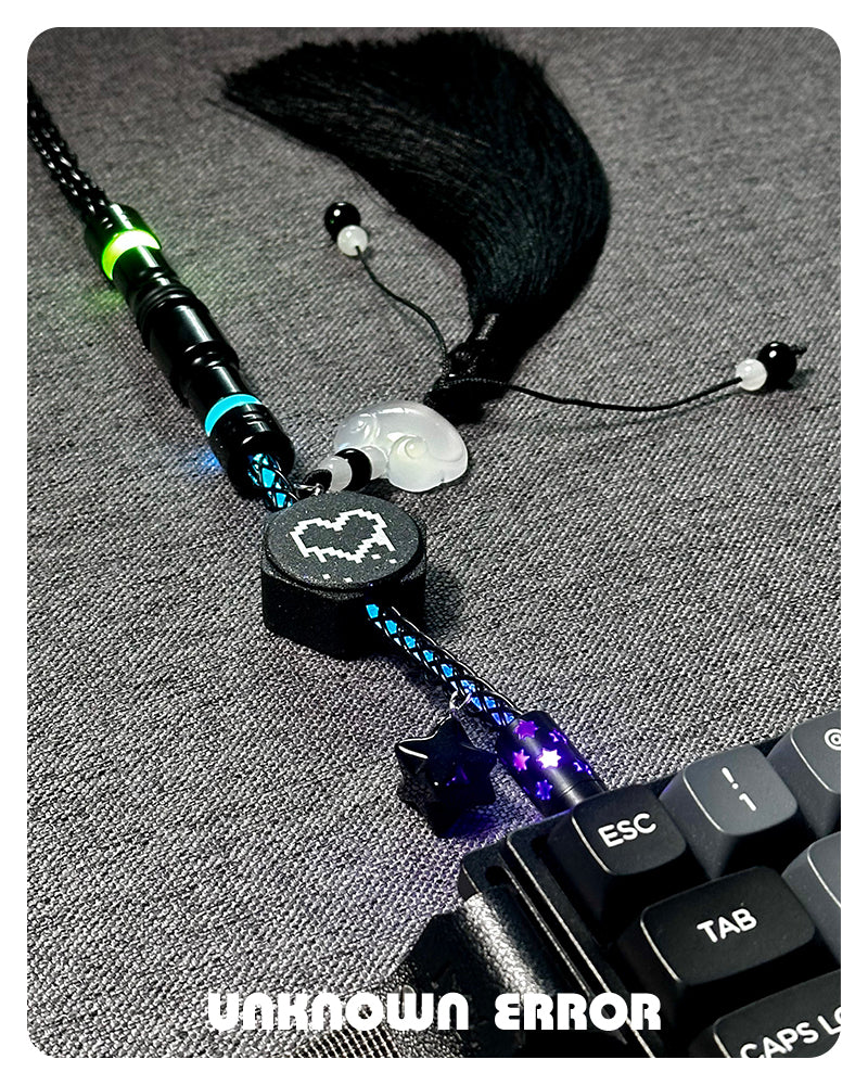 [In Stock] Ink Black USB-C RGB Aviator Handmade Coiled Cable
