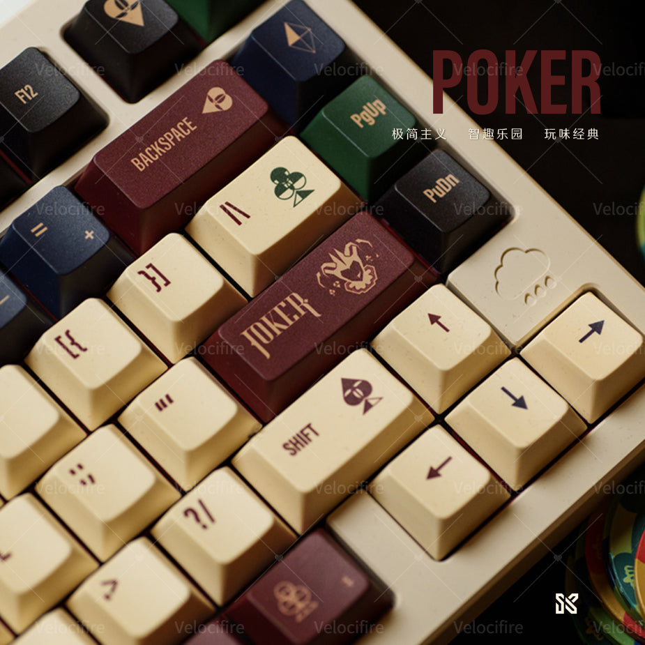 [In Stock] Poker Dye Sublimation PBT Cherry Profile Keycaps