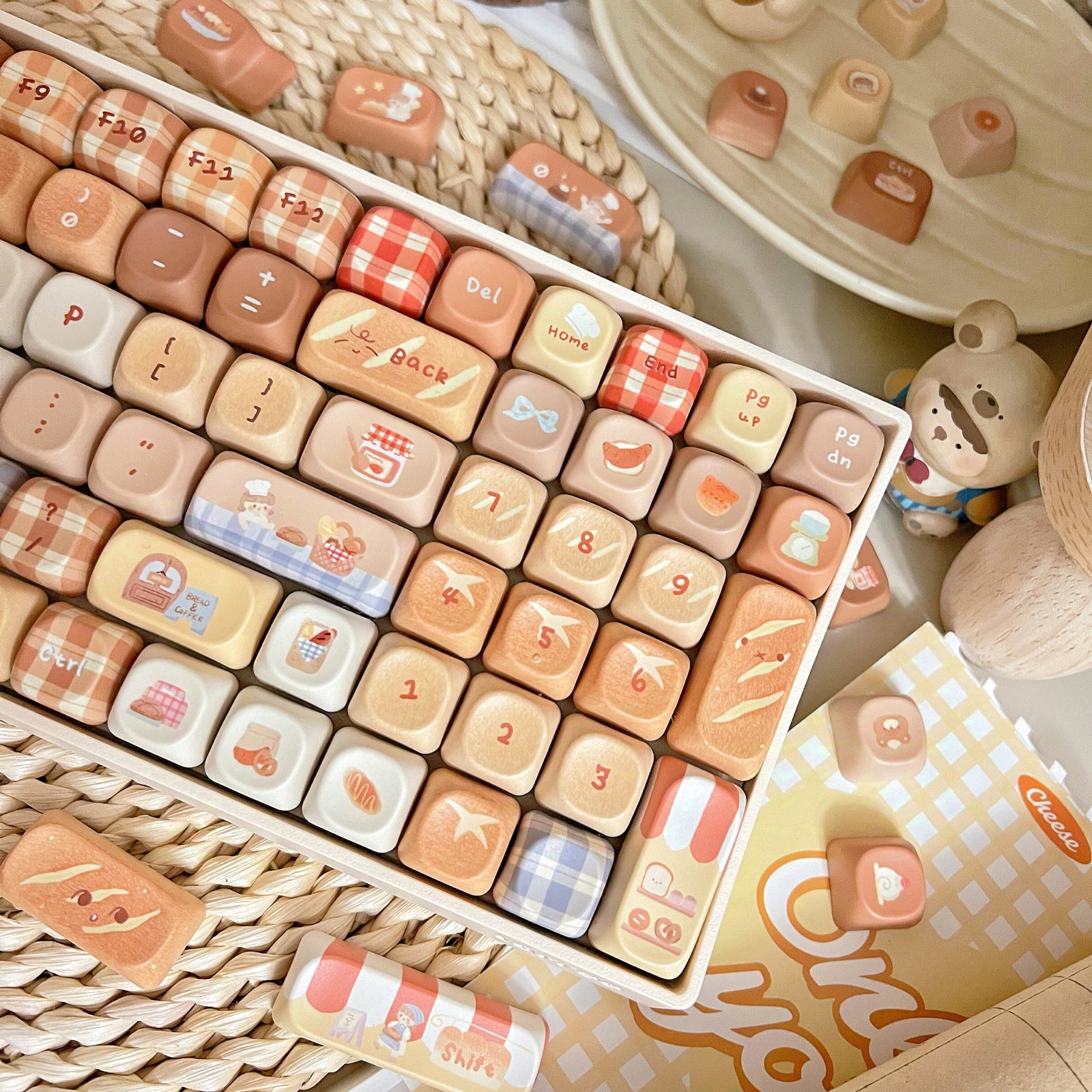 [In Stock] Toasted Bread Cute Cherry PBT Keycaps
