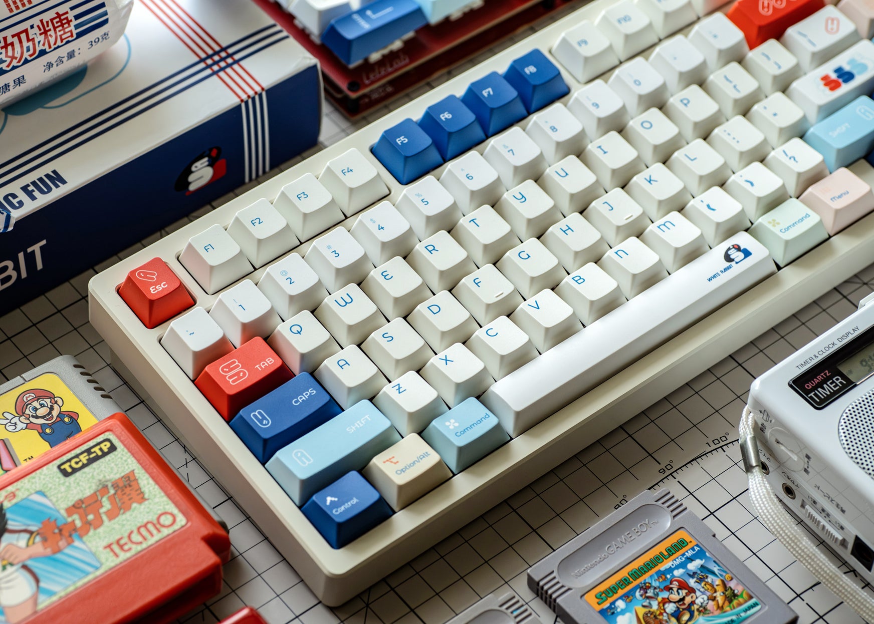 [In Stock] White Rabbit Dye Sublimation PBT Cherry Profile Keycaps