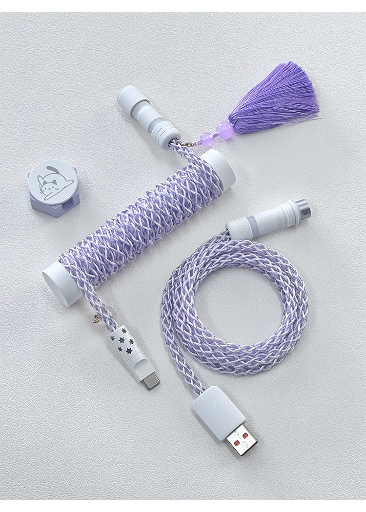 [In Stock] Lazy Cat USB-C RGB Aviator Handmade Coiled Cable