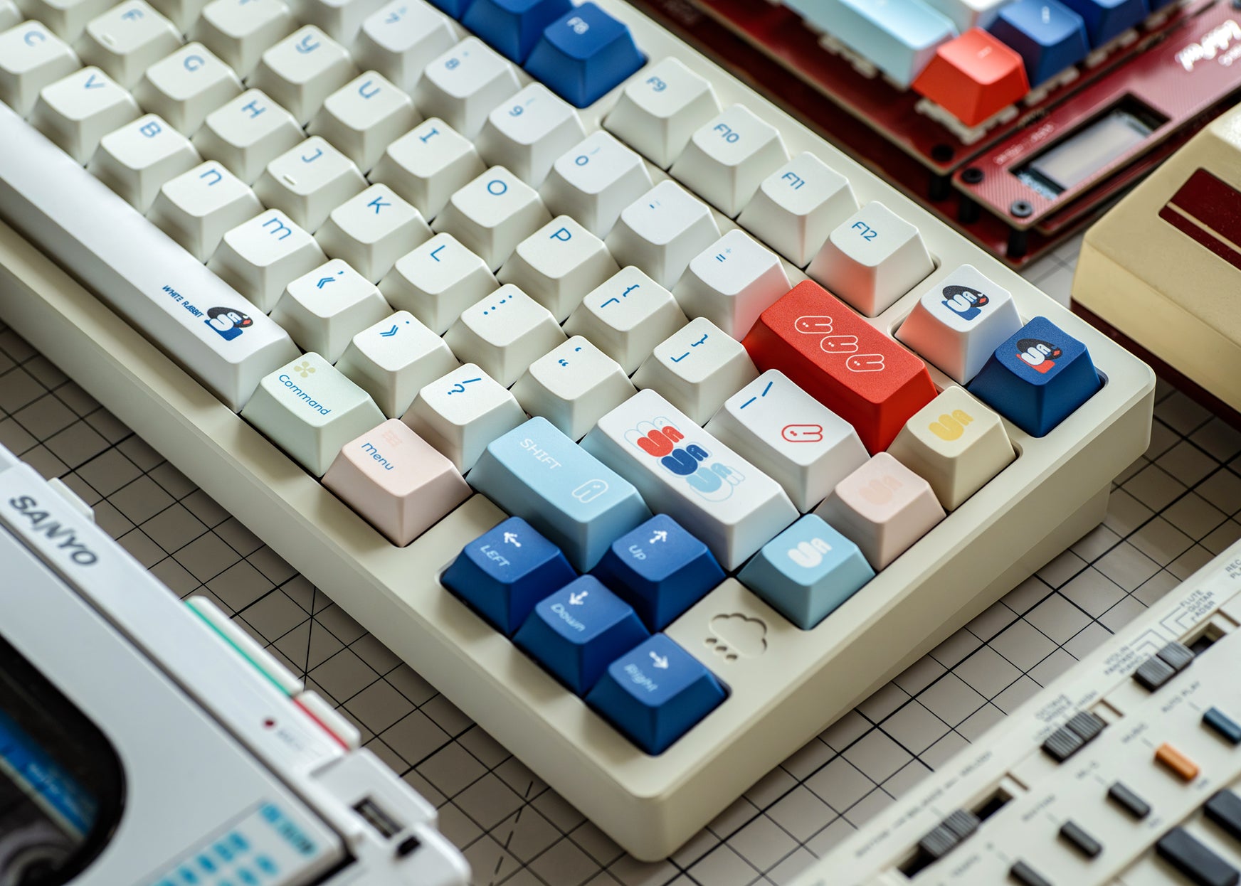 [In Stock] White Rabbit Dye Sublimation PBT Cherry Profile Keycaps