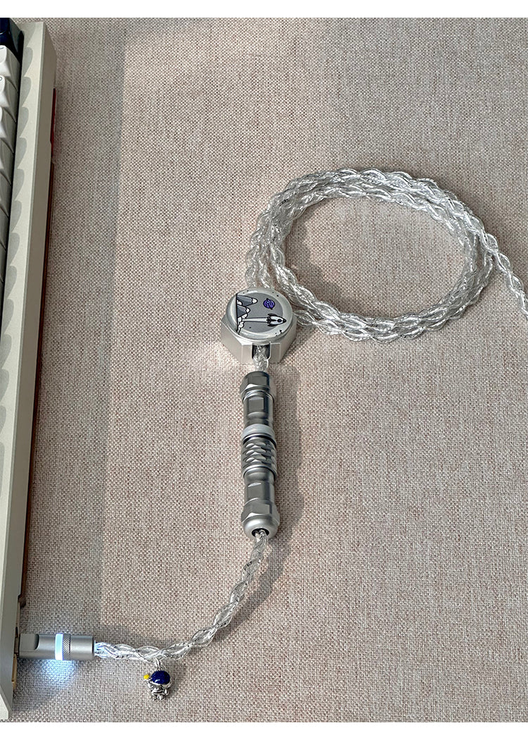 [In Stock] Astronaut Single Crystal Copper Four-Strand Aviation Plug Cable C-Port with Light Data Transmission Cable