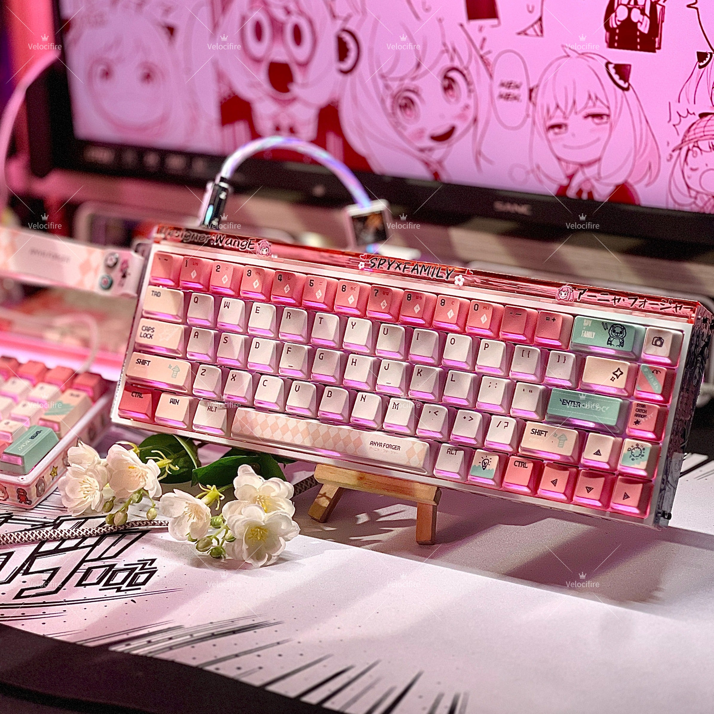 [In Stock] Anya Forger  SPY x FAMILY Cartoon Dye Sublimation PBT Cherry Profile  Keycaps