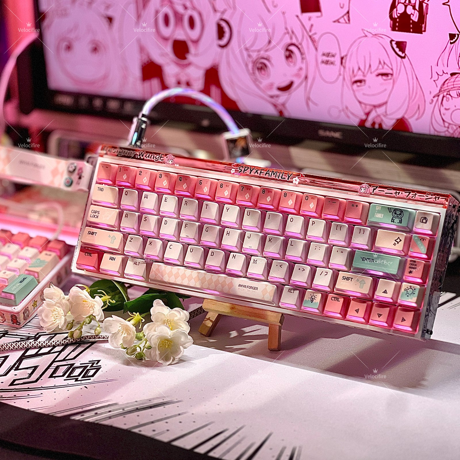[In Stock] Anya Forger  SPY x FAMILY Cartoon Dye Sublimation PBT Cherry Profile  Keycaps