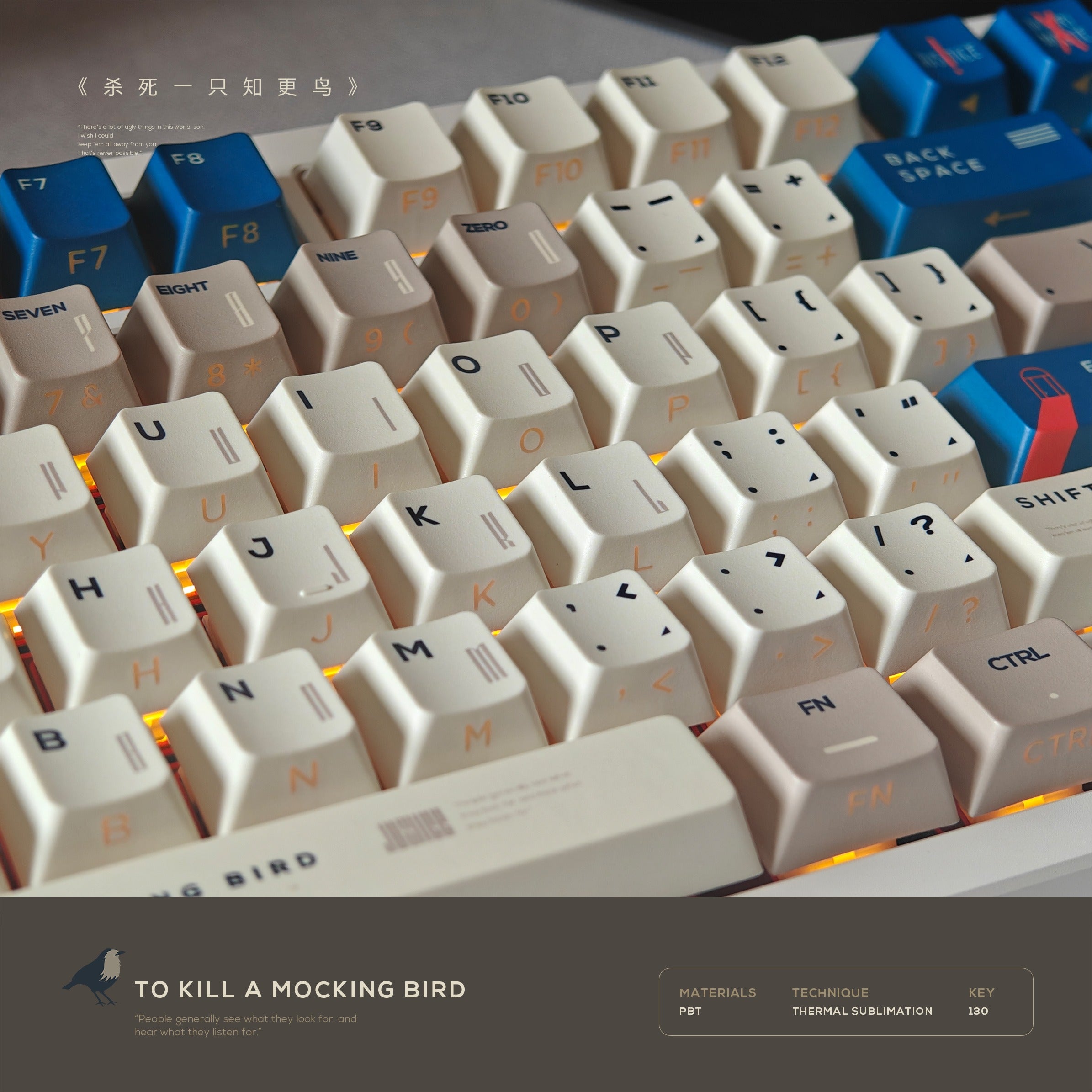 [In Stock] Tp Kill A Mocking Bird Dye Sublimation PBT Cherry Profile  Keycaps