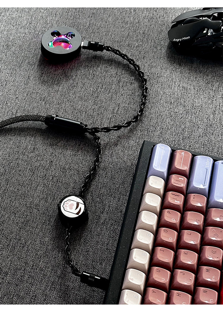 [In Stock] D27 One-to-two dual 8K gaming cable integrated aviation plug cable magnetic switch keyboard cable