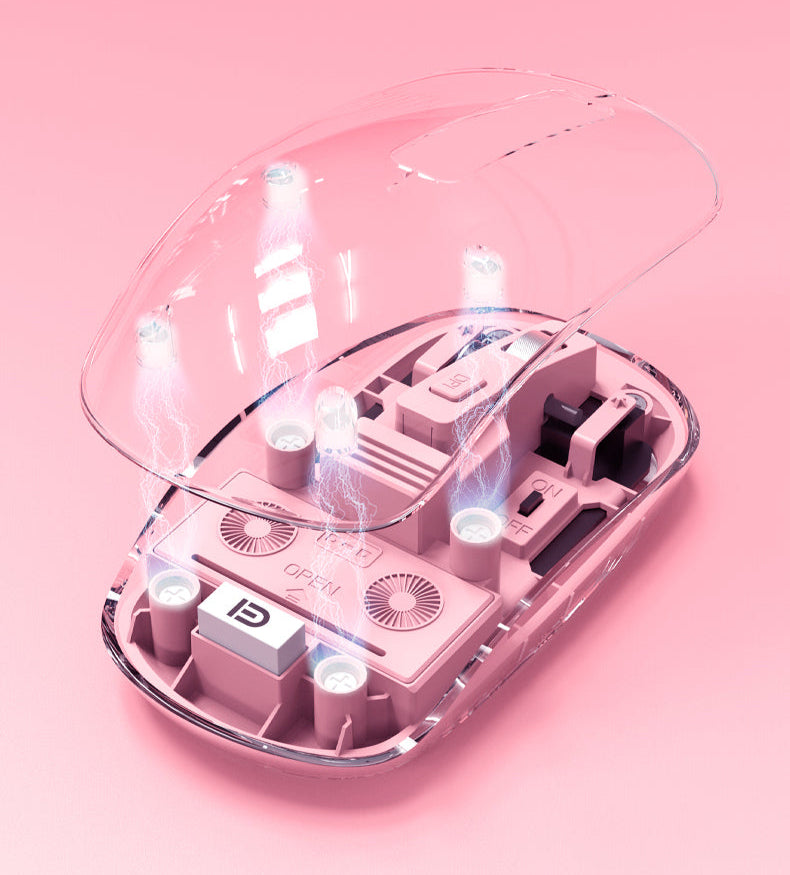 [In Stock] E618D Wireless 2.4G BlueTooth Transparent Mouse