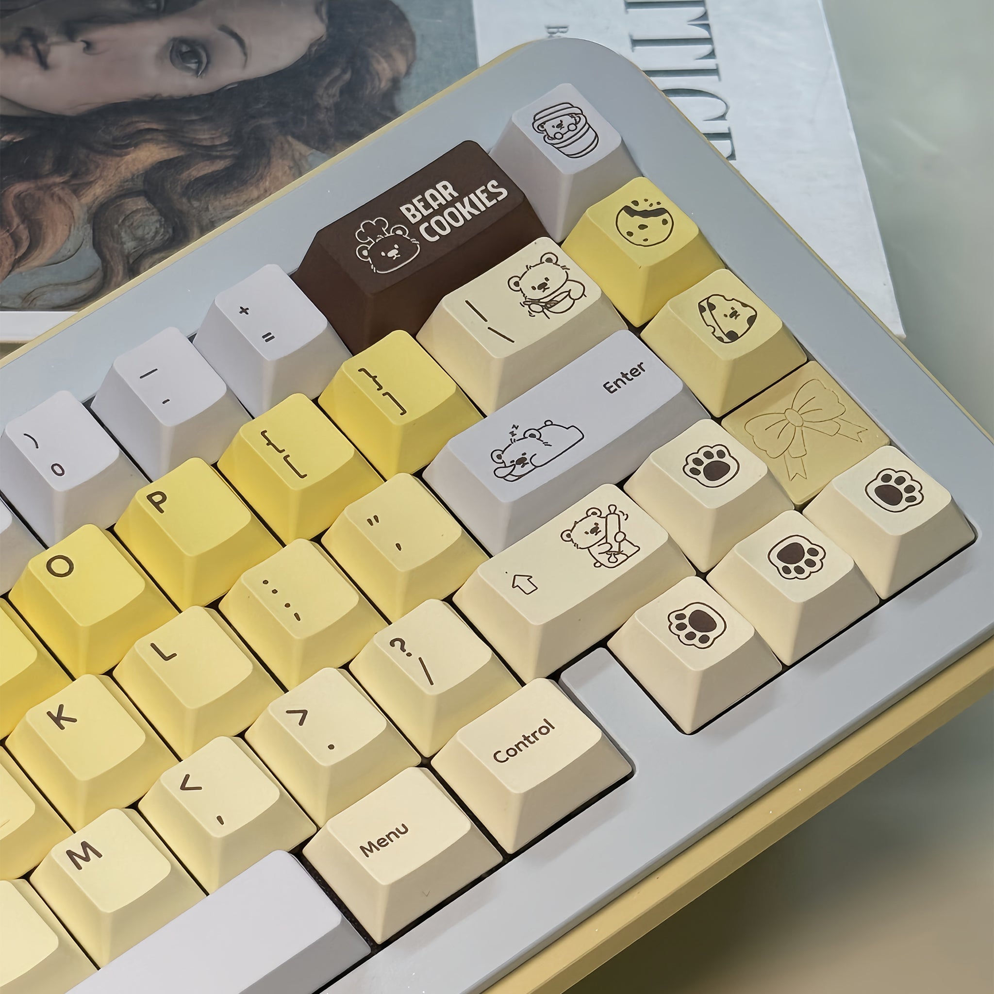 [In Stock] Bear Cookies Cherry Profile Dye Sublimation PBT Keycaps