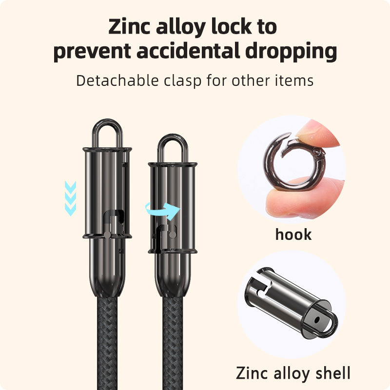 [In Stock] Cell Phone Lanyard Data Portable Charging Cable 2 in 1