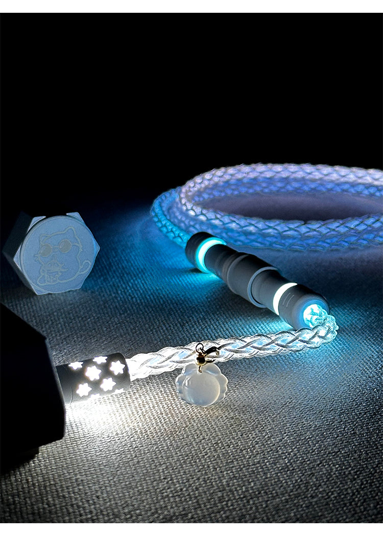 [In Stock] D29 Holiday-Single Crystal Copper Full Line Lighting White Blue Light Aviation Plug Keyboard Cable