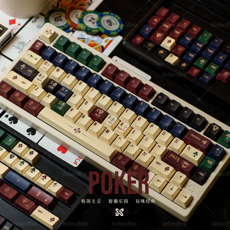 [In Stock] Poker Dye Sublimation PBT Cherry Profile Keycaps