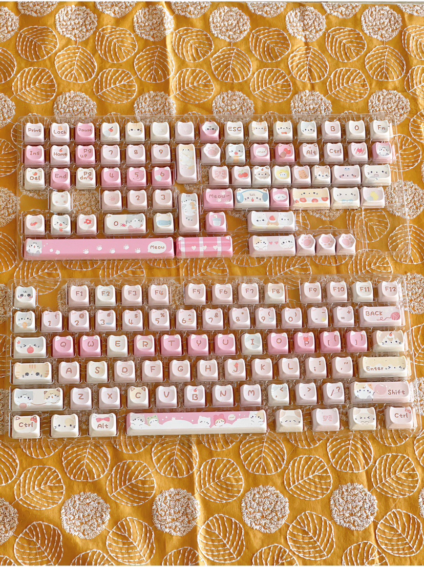 [In Stock] Kitty Squad Dye Sublimation PBT MAO Profile Keycaps