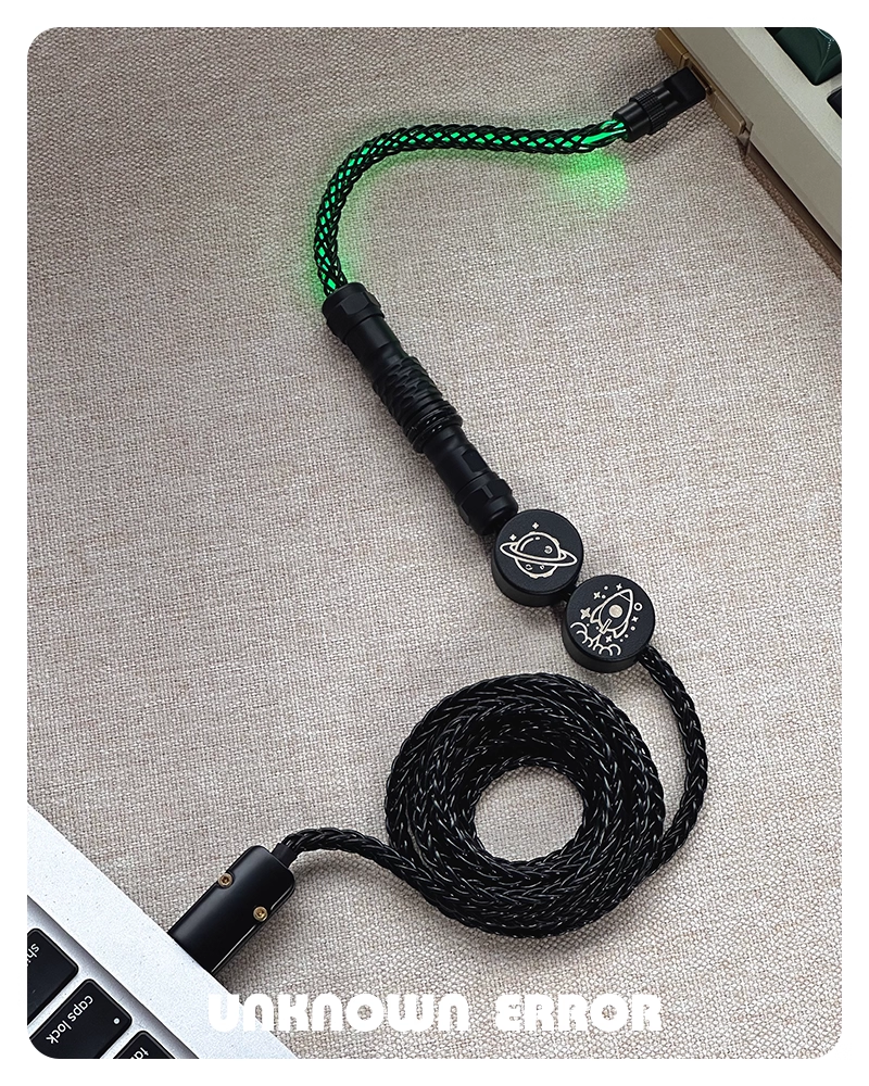 [In Stock] D06 Double Badge USB-C RGB Aviator Handmade Coiled Cable