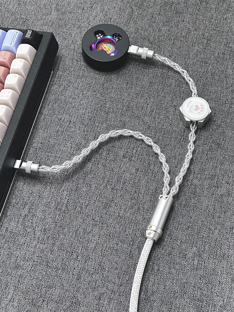 [In Stock] D27 One-to-two dual 8K gaming cable integrated aviation plug cable magnetic switch keyboard cable