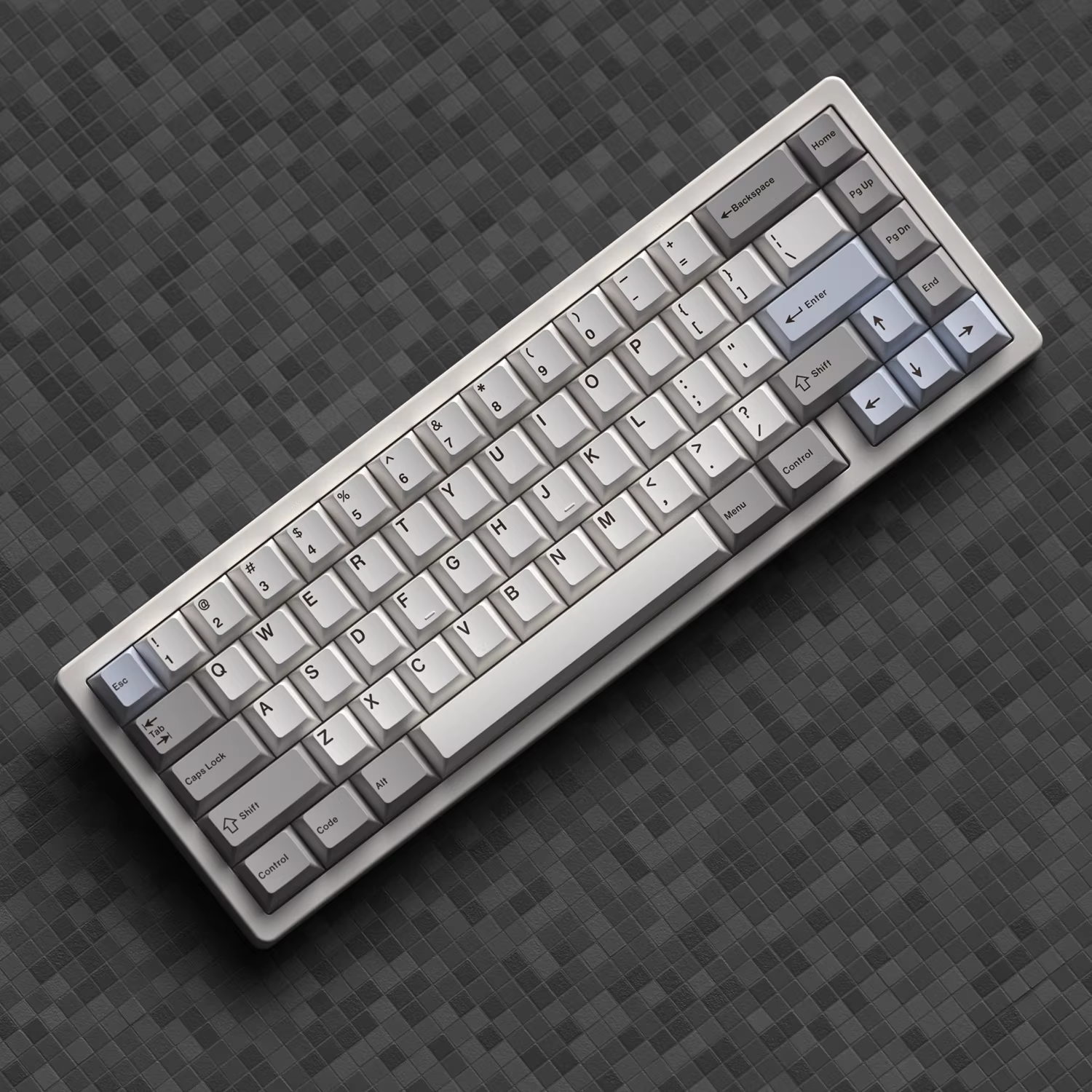 [In Stock] JKDK Light Gray-White Piano Piece PBT Dye Sublimation, Cherry Keycap
