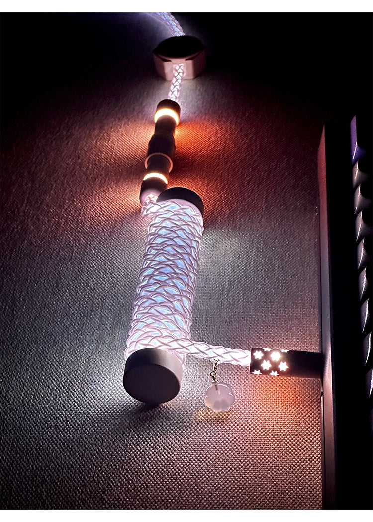 [In Stock] Pink Lazy Cat USB-C RGB Aviator Handmade Coiled Cable