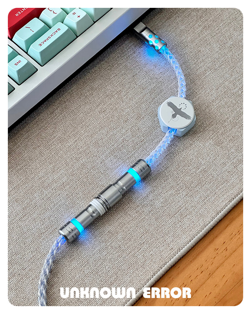 [In Stock] Blue Bird USB-C RGB Aviator Handmade Coiled Cable