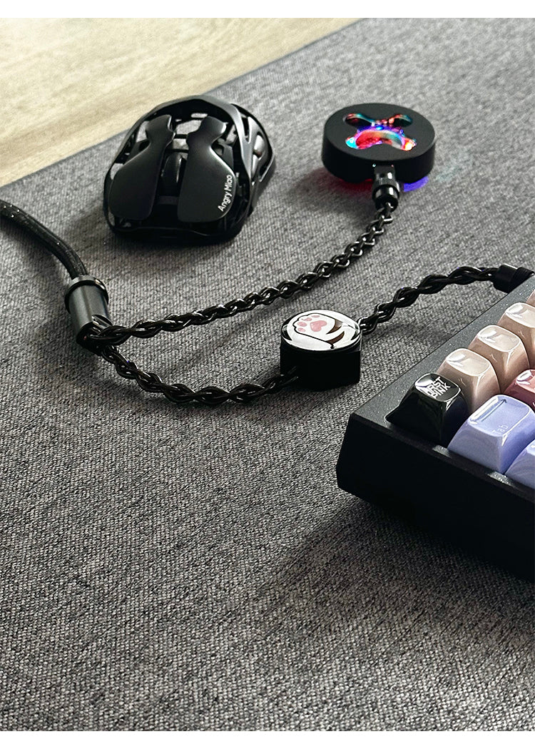 [In Stock] D27 One-to-two dual 8K gaming cable integrated aviation plug cable magnetic switch keyboard cable