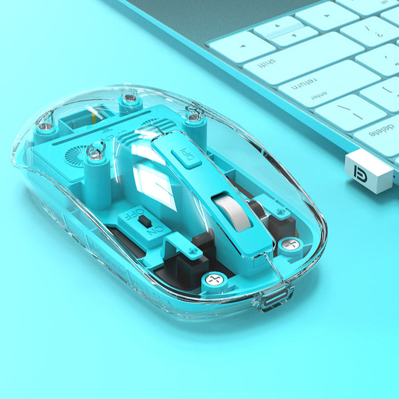 [In Stock] E618D Wireless 2.4G BlueTooth Transparent Mouse