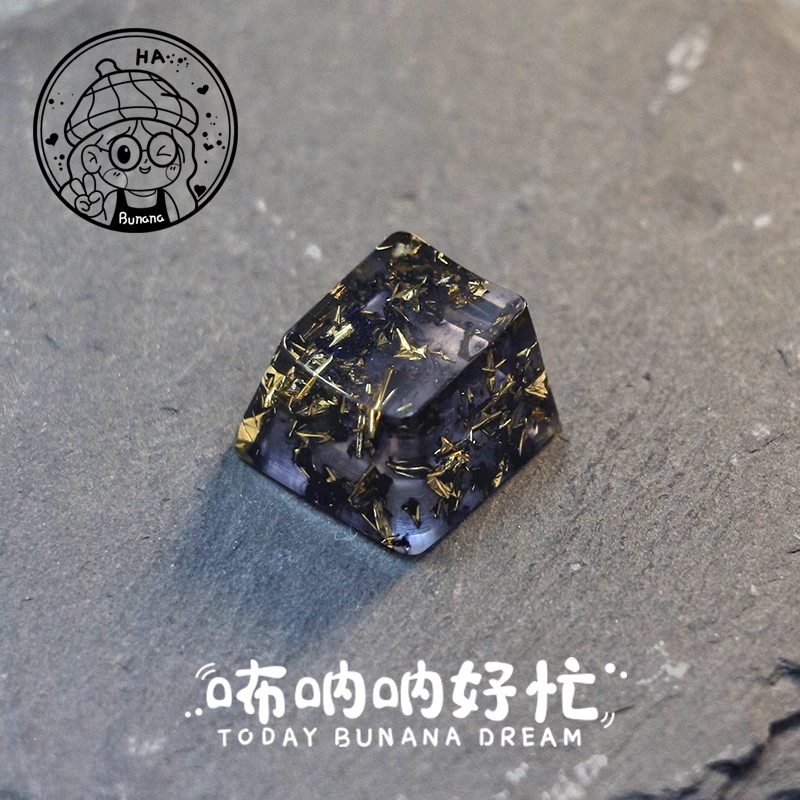 [In Stock] Gold Foil Glitter Resin Atisan Keycaps
