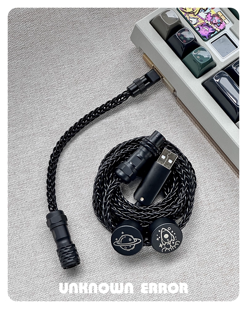[In Stock] D06 Double Badge USB-C RGB Aviator Handmade Coiled Cable
