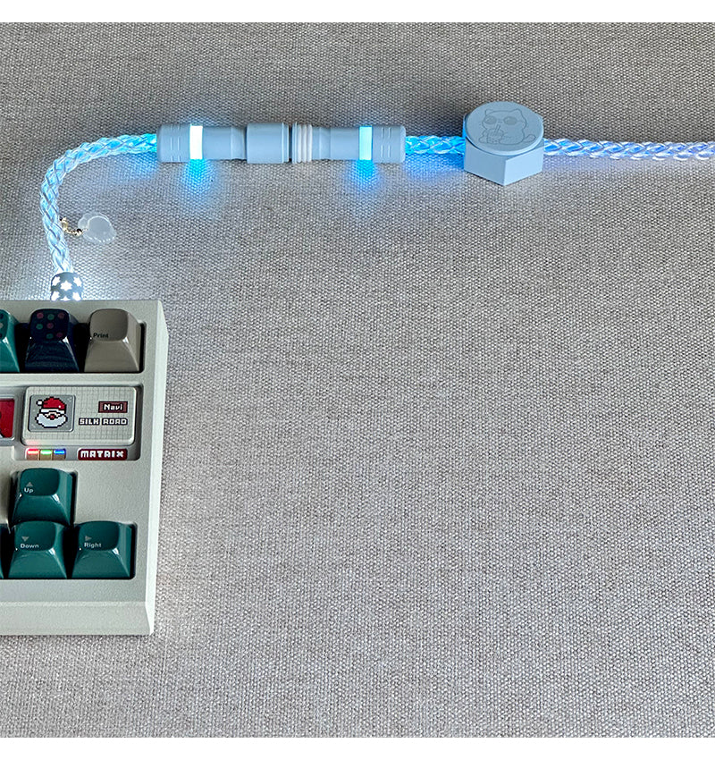 [In Stock] D29 Holiday-Single Crystal Copper Full Line Lighting White Blue Light Aviation Plug Keyboard Cable