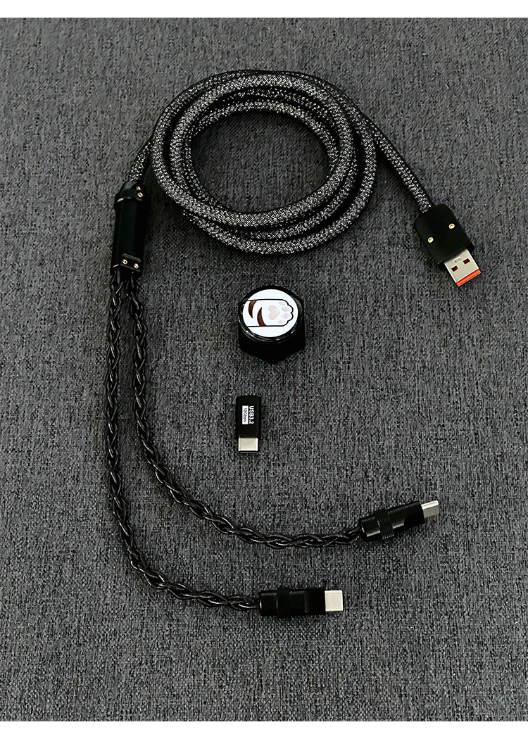 [In Stock] D27 One-to-two dual 8K gaming cable integrated aviation plug cable magnetic switch keyboard cable